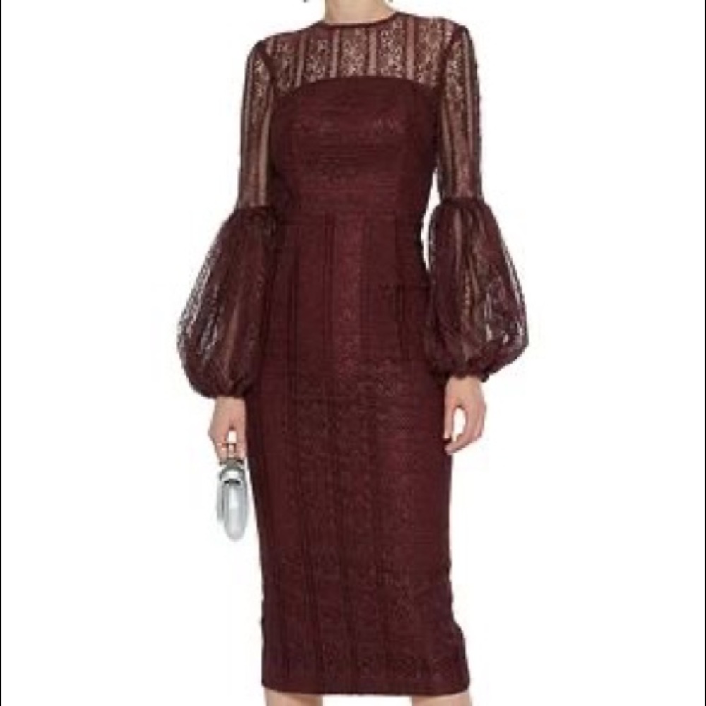 Rebecca Vallance Burgundy Cocktail Dress